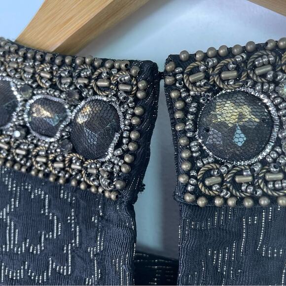 Trina Turk Black Halter Dress Jewels Gold 2 - Picture 10 of 11